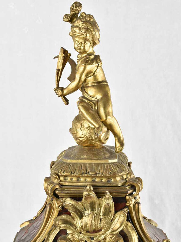 Napoleon III cartel clock - Louis XIV style - Boulle work marquetry - 34¾"
