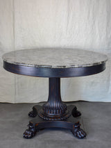 Napoleon III black marble top entry table with claw feet