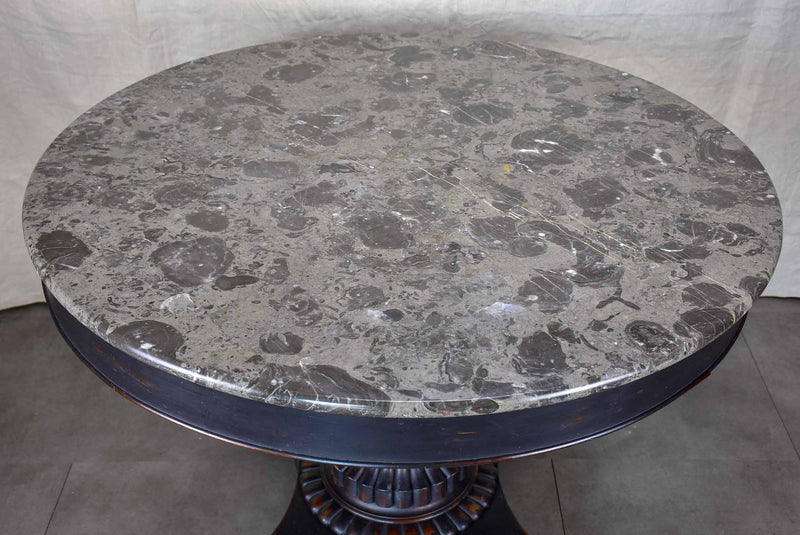 Napoleon III black marble top entry table with claw feet