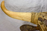 Life-size bull's head made from driftwood