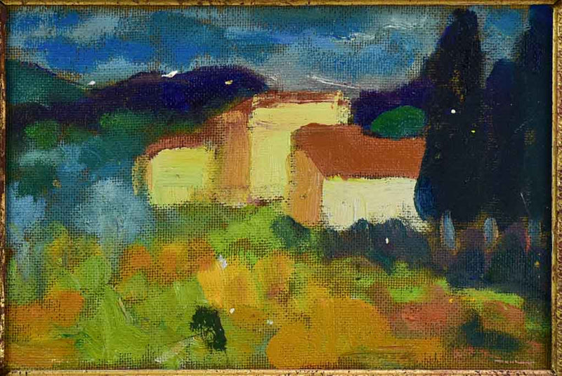 20th Century oil on canvas - French farmhouse / Provincial Mas - Anna Costa 8" x 11¾"