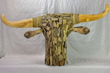 Life-size bull's head made from driftwood