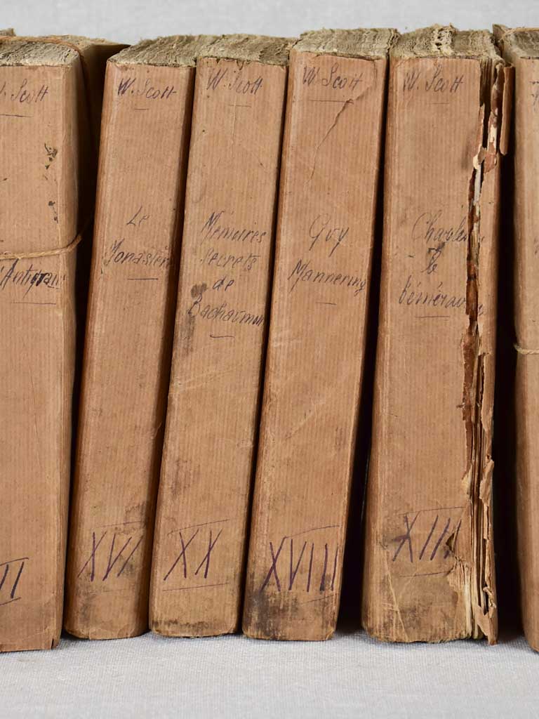 Collection of 21 antique books by Walter Scott - translated into French 8¾"