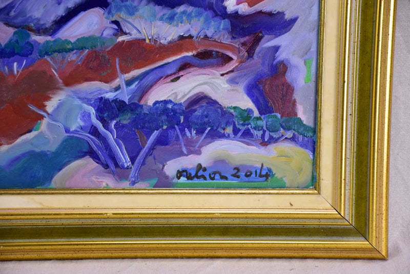 2014 Oil on canvas - Les Alpilles landscape - Roger Oulion (1932- ) 33" x 24½"