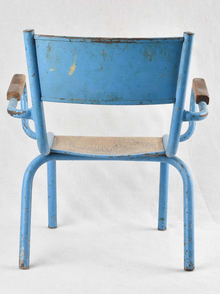 Vintage children's armchair with blue patina