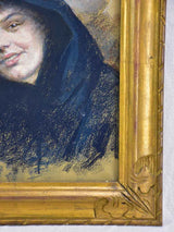 "Portrait of a young woman with a cape" - Portrait de jeune femme à la pèlerine, Auguste Berthon (1858-1917) 27½" x 24½"