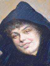 "Portrait of a young woman with a cape" - Portrait de jeune femme à la pèlerine, Auguste Berthon (1858-1917) 27½" x 24½"