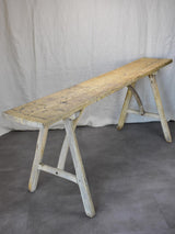 Antique French rustic console table - light wood tone