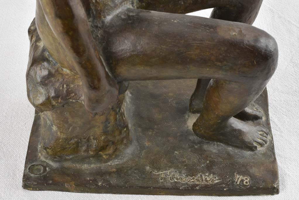 Bronze statue of a sitting lady Françoise Naudet 1/8 (1928-2008) 16½"