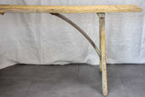 Antique French rustic console table - light wood tone