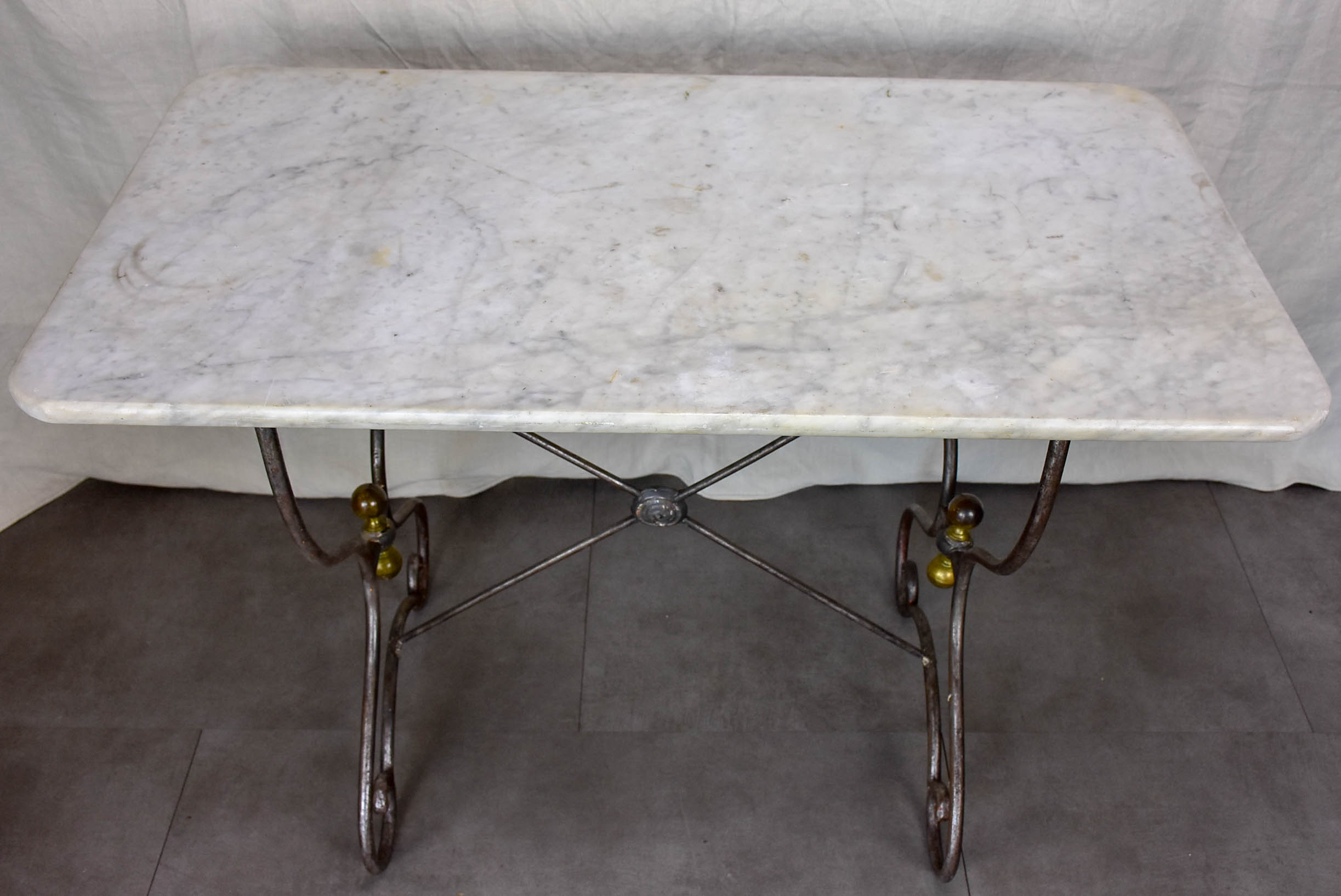 Napoleon III garden table with marble top