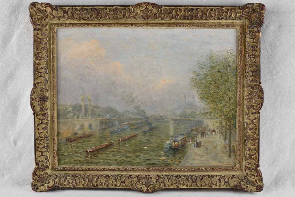 River Seine Paris Emile Lafont (1853-1916) - 25¼" x 32¼"