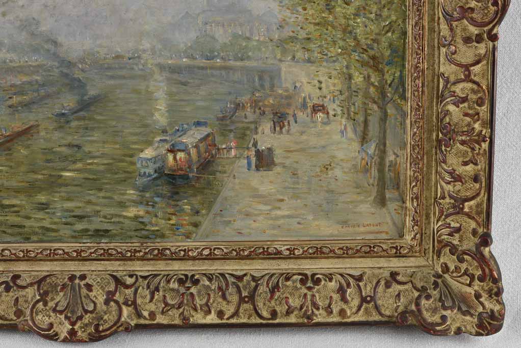 River Seine Paris Emile Lafont (1853-1916) - 25¼" x 32¼"