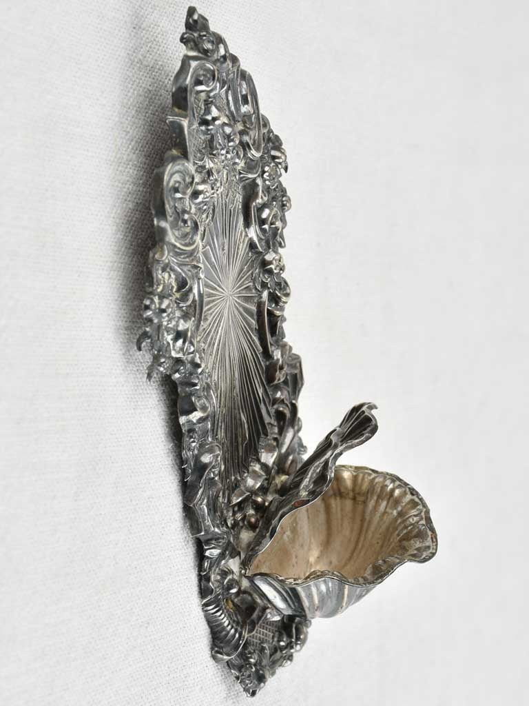18th-century wall-mounted silver Benitier