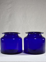 Pair of late 19th Century apothecary jars - cobalt blue 8"