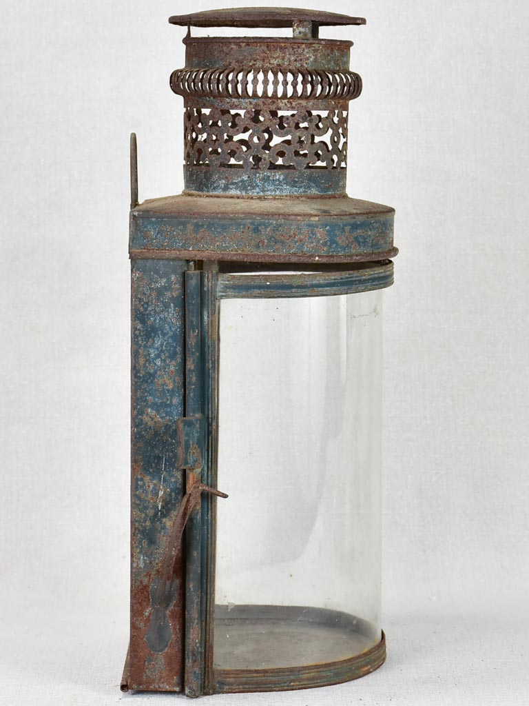 Rare 19th century French lantern with curved glass 16¼"