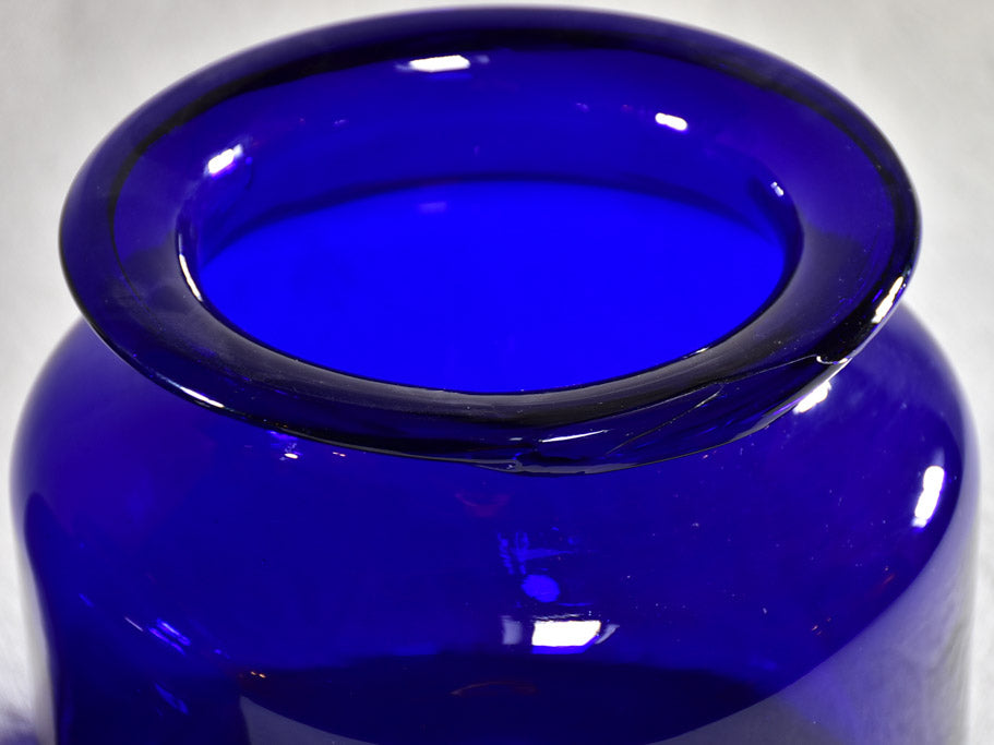 Pair of late 19th Century apothecary jars - cobalt blue 8"