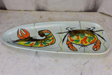 Mid century French handpainted seafood platter with crab and prawn