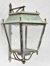 Large antique wall lantern with bracket 27¼"