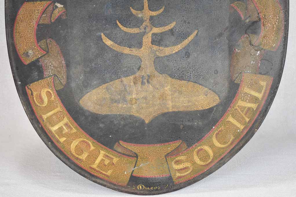 Oval nineteenth-century French orphanage sign