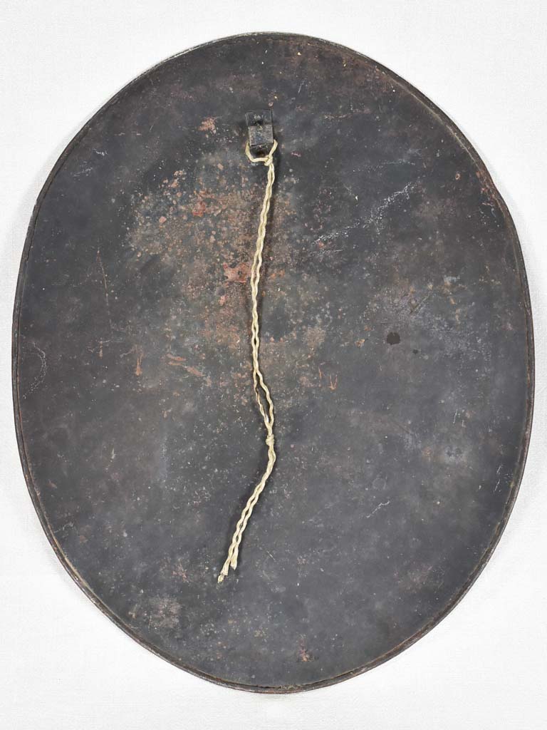 Large 19th century oval French sign 'Societe des enfants' 20¾" x  26½"