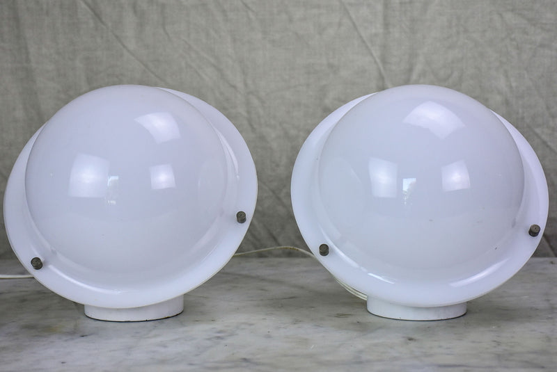 Pair of 1970's French opaque perspex table lamps
