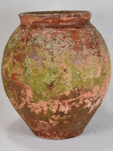 Antique French clay pot with timeworn patina 17"