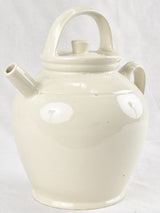 Large white water pitcher with lid 13"