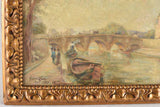 Vintage French River Seine painting