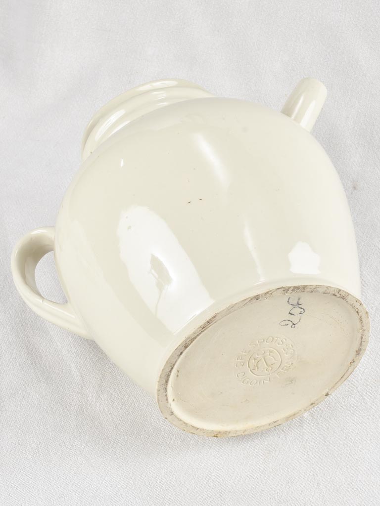 Large white water pitcher with lid 13"