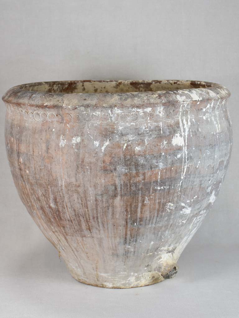 Large antique Spanish pot with side drainage hole 17¾"