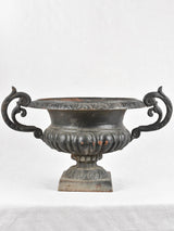 Pair of large black Medici urns with large handles