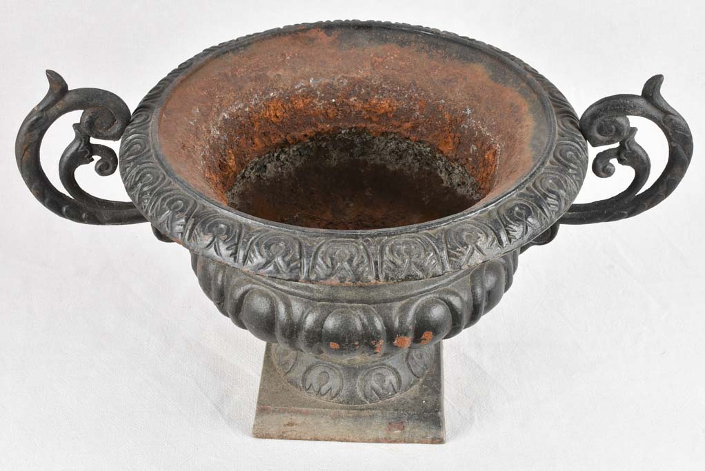 Pair of large black Medici urns with large handles