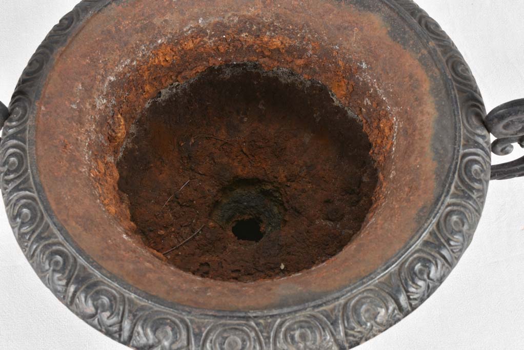 Pair of large black Medici urns with large handles