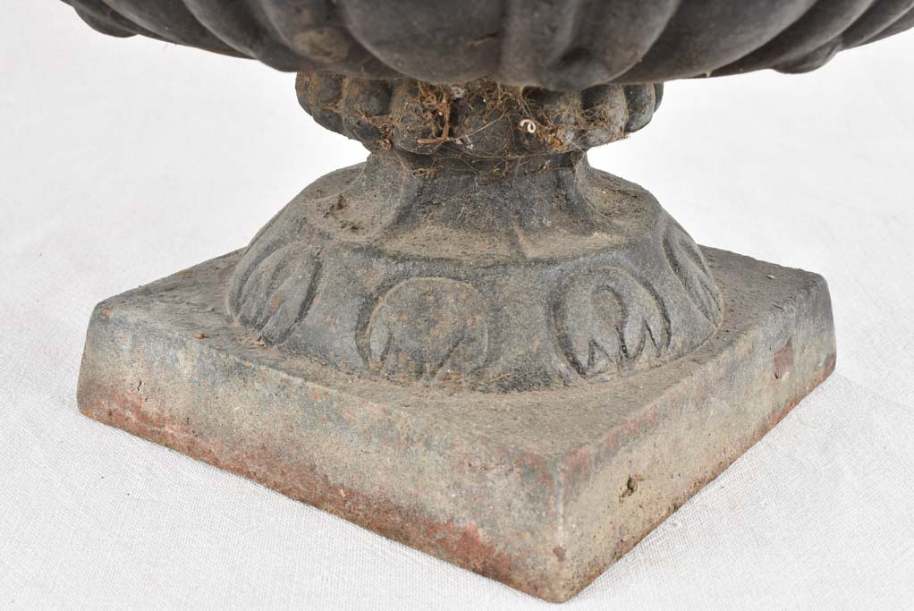 Pair of large black Medici urns with large handles