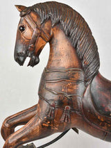 Vintage wooden horse with horsehair tail