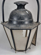 Large antique French lantern with loop handle 37¾"