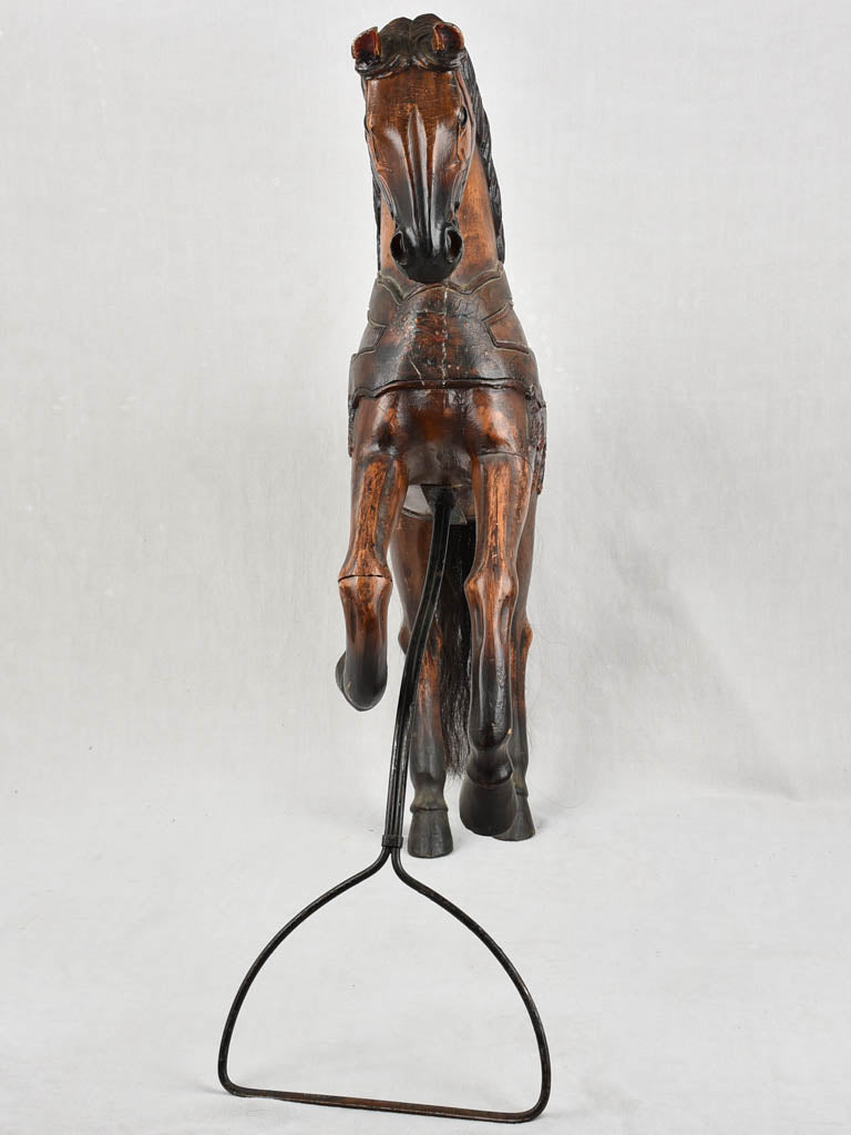 Eastern European wooden carousel horse figure