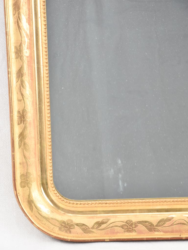 Pair of Napoleon III gilded mirrors with rounded corners 31" x 27¼"