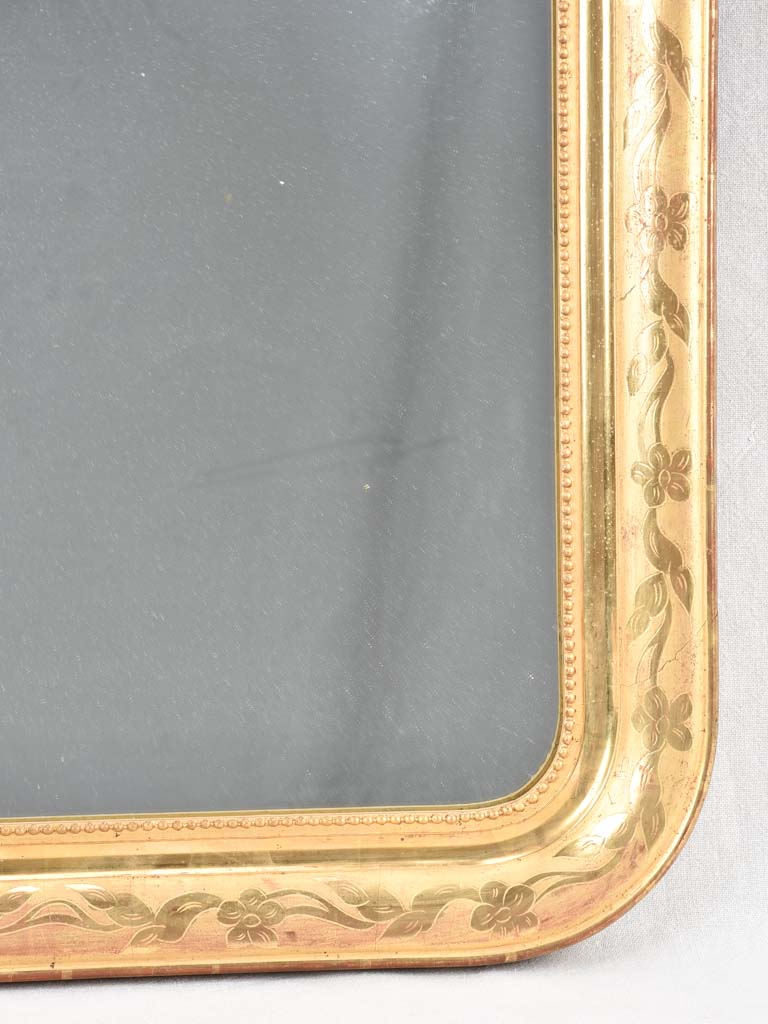 Pair of Napoleon III gilded mirrors with rounded corners 31" x 27¼"