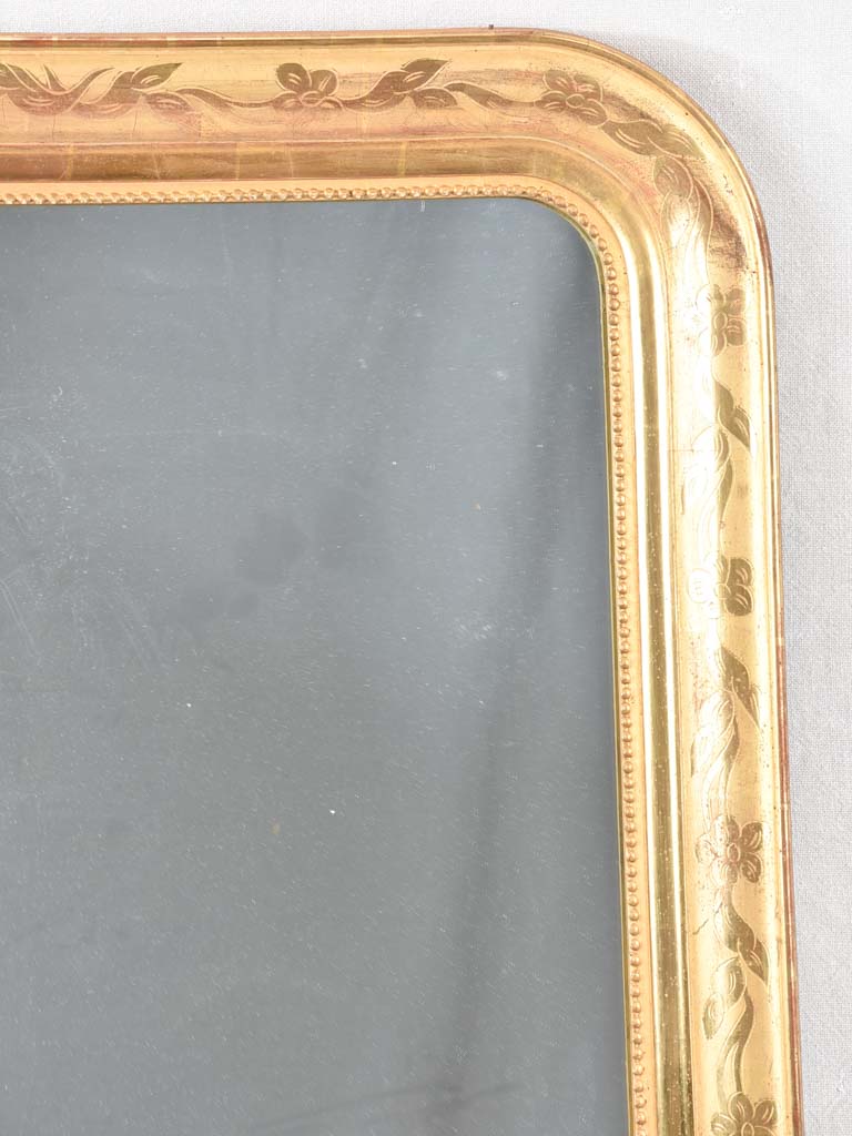 Pair of Napoleon III gilded mirrors with rounded corners 31" x 27¼"