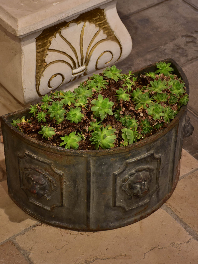 Pair of 19th century French lions head planters