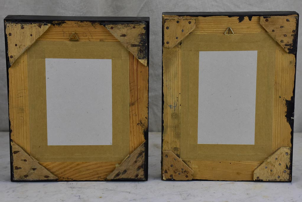 Two modern abstract paintings of chairs by Caroline Beauzon