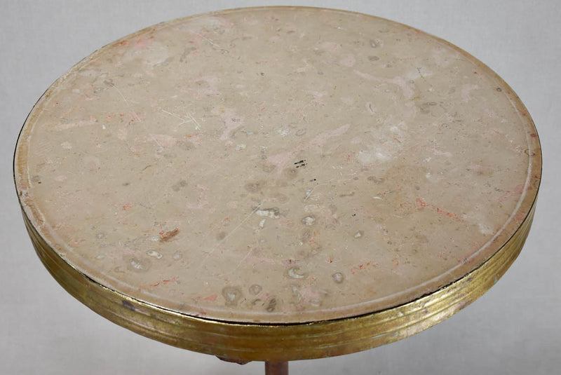 Early 20th century French bistro table with marble top