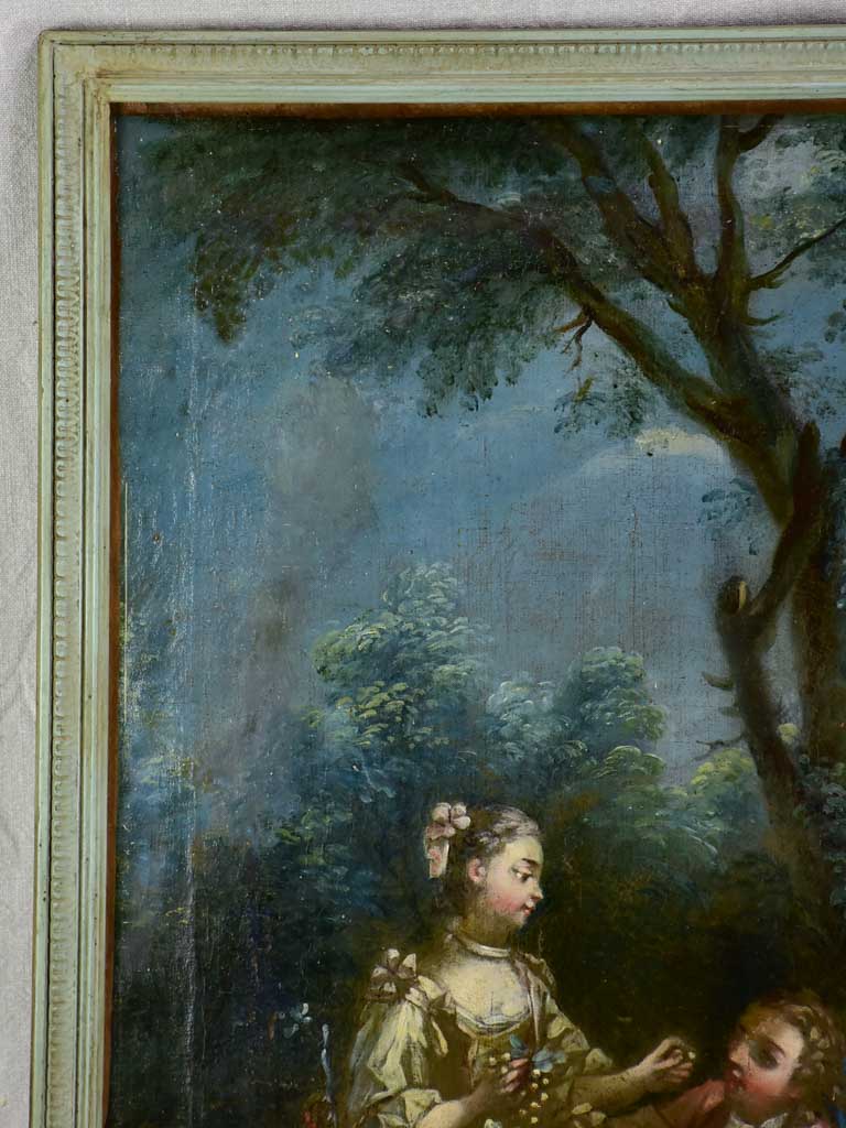 18th Century Louis XVI Romantic oil on canvas from a trumeau mirror - anonymous 28¼" x 31"