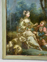 18th Century Louis XVI Romantic oil on canvas from a trumeau mirror - anonymous 28¼" x 31"