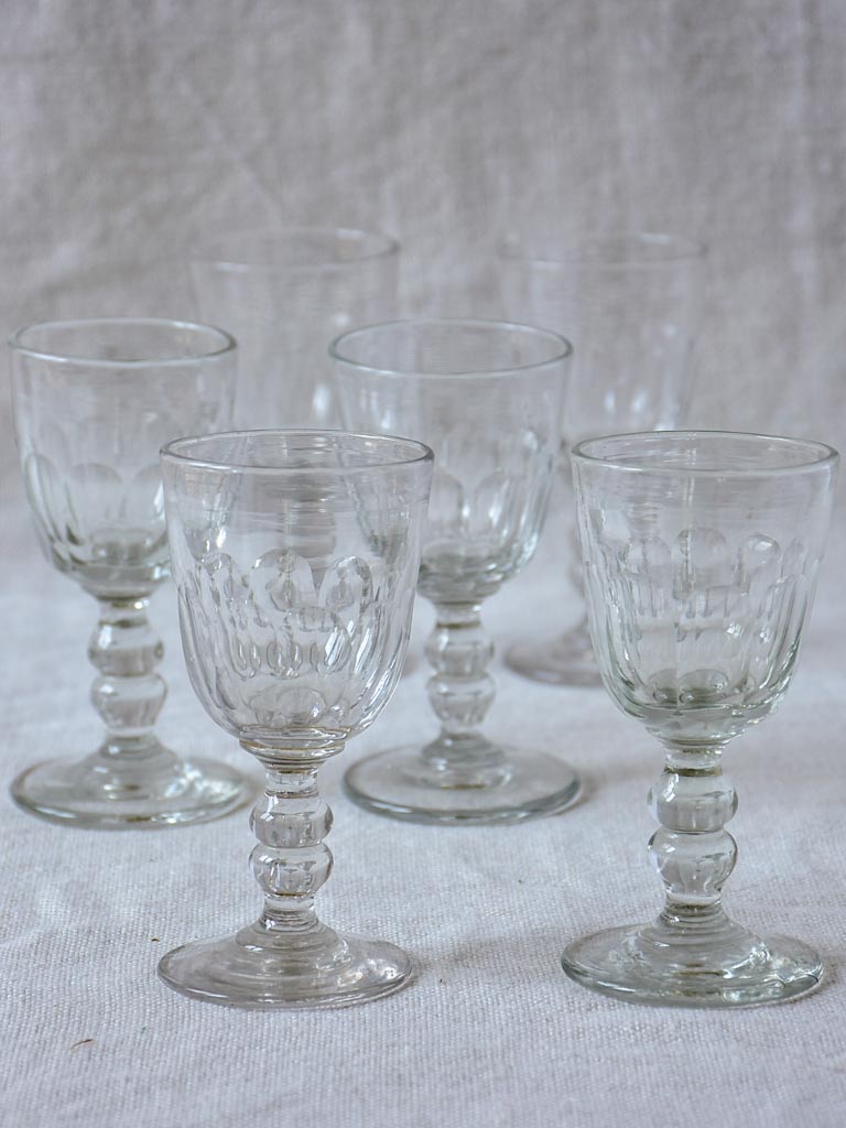 Six sherry / liquer glasses - 1900's