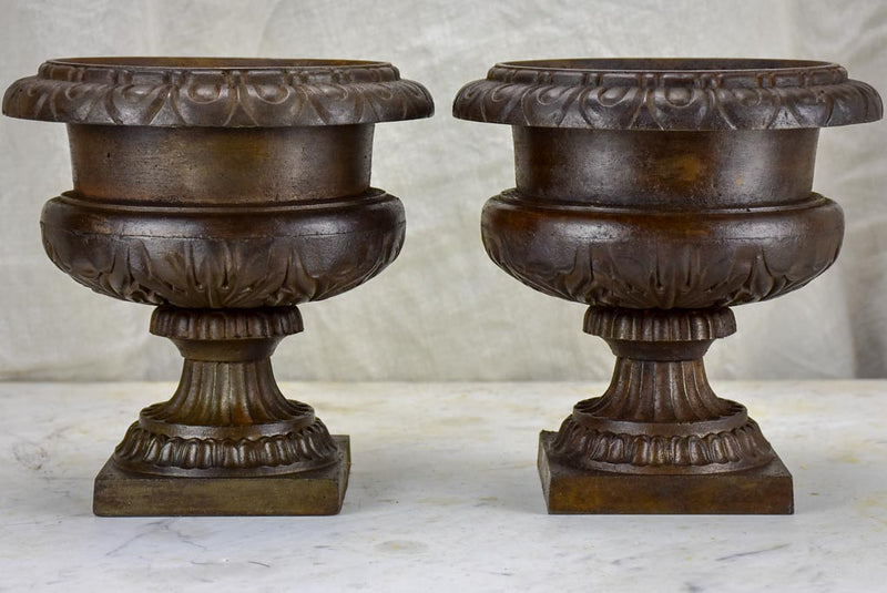 Pair of small antique French Medici urns