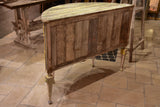 Demilune commode with pink, green, yellow and blue patina