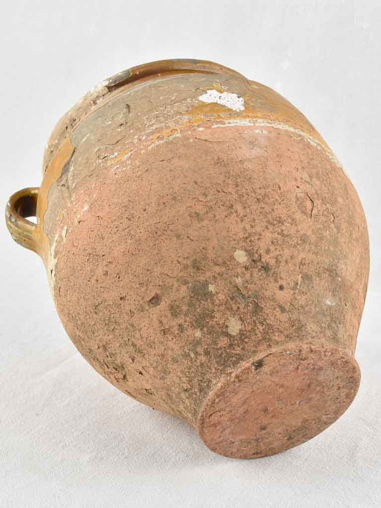 Authentic ocher glazed French antique pot